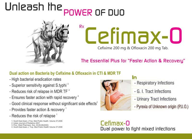 cefixime 400 mg once daily