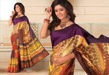 Multicolored printed saree