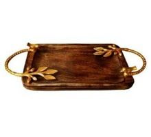 Wooden Platter metal handle