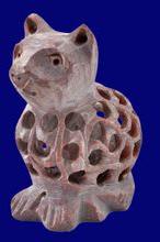 Soapstone Undercut Cat statue