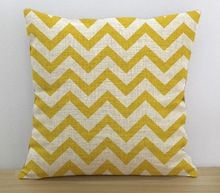 Yellow chevron pillow