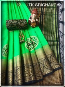 TK-SRICHAKRA- TUSSAR SILK SAREE