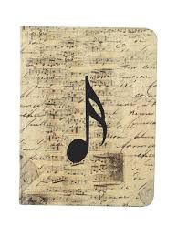 Cardboard Unlined Journal with Musical Note Motif