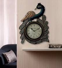 Peacock Wooden Wall Clock