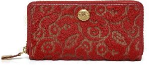 RI2K Women Red Genuine Leather Wallet (12 Card Slots)