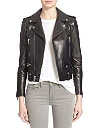 SID Women's Lambskin Cubby Leather Biker Jacket