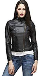 Womens Lambskin Black Leather Biker Jacket