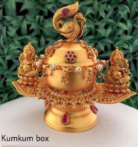 Gold Plated Kumkum Box