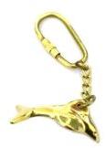 Solid Brass Dolphin Fish Keychain