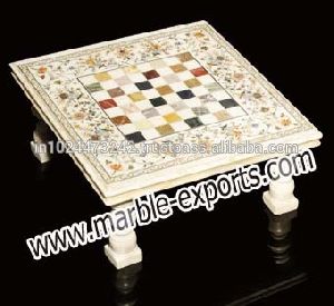 White stone marble Inlay table top