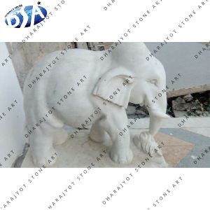 White Sandstone Small Elephant Statue