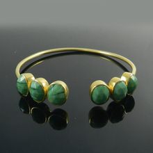 Synthetic malachite gemstone bracelet