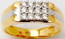 Two tone men gold diamond ring