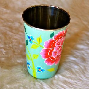 Stainless Steel Hand Painted Water Glass