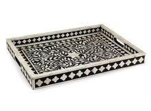 Black Bone Inlay Rectangular Tray