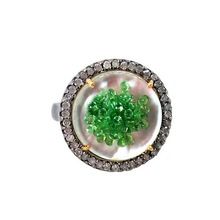 Green Gemstone Crystal Shaker Ring