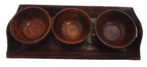 WOODEN SERVING TRAY 3 BOWL