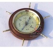 Wheel Style Wood Base Compass