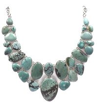 Turquoise And Multistone Sterling Silver Necklace