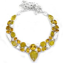 Yellow Stone Silver Necklace