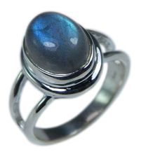 Oval Cabochon Labradorite Ring