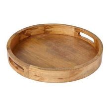 WOODEN ROUND STORAGE TRAY