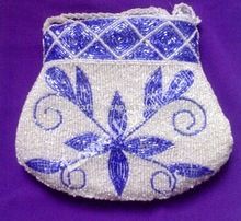 BEADED EMBROIDERY DESIGNER COIN PURSE