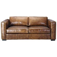 3 seater distressed leather sofa bed