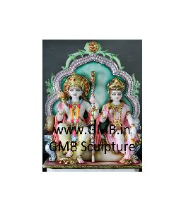 White Marble Lord Rama and Sita Statue