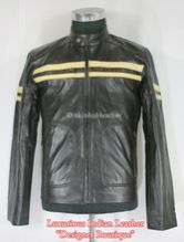 sheep leather cafe racer jacket