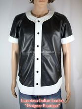 sheep nappa leather baseball jersey