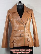 womens camel sheep leather Coat