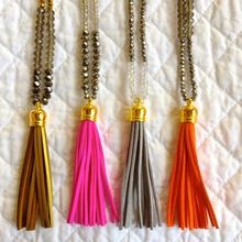 LEATHER LONG TASSEL NECKLACE