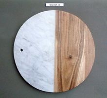stone with wood pizza plate
