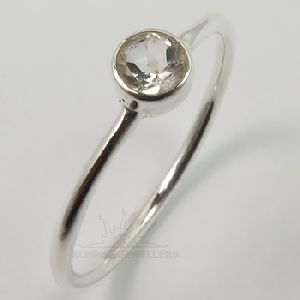 CRYSTAL QUARTZ Faceted Gemstone ring