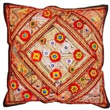 Thread Work Cotton Cushion Cover