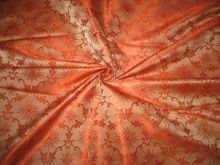 viscose Silk Brocade fabric Orange