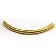 gold plated brushed tube bead