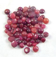 Natural certified red ruby cabs