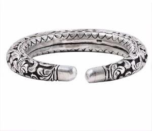 Tribal Oxidised Silver Bangle