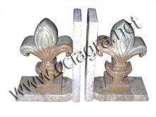 soapstone Fleur de lis Bookend