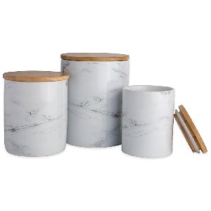 Marble fancy tea coffee sugar canisters Set