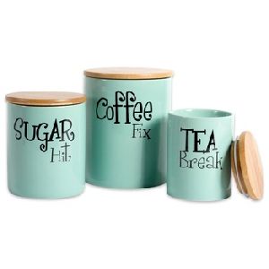 Wooden Lid tea coffee sugar canister