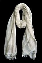 Hand Knitted White silk scarf