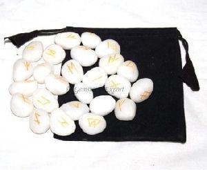 White Agate Rune Set