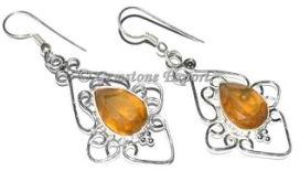 Yellow Quartz Gemstone Earrings