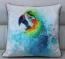 Parrot Paint Art Cotton Cushion Cover
