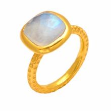 gold Plating Rainbow Moonstone Ring