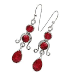ruby gemstone earring