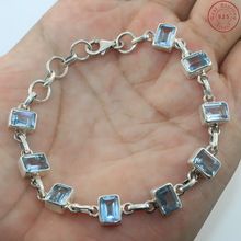 blue topaz faceted gemstone bracelet